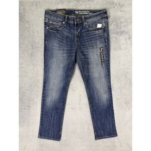 New Gap Jeans Womens 8/29 Blue Dark Wash Low Rise Real Straight Fit Stretch